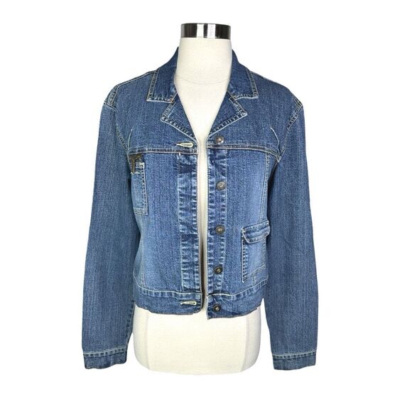 Vintage Y2K Women’s FUBU Cropped Denim Jacket - Size Large - Picture 1 of 11